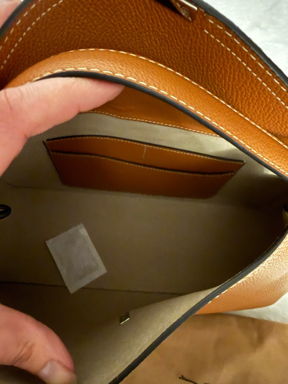 Toteme tan Pebbled Leather Shoulder Bag - Picture 7 of 16